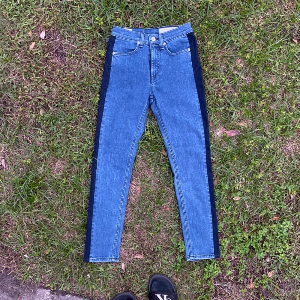 Rag & Bone two toned denim skinny jeans